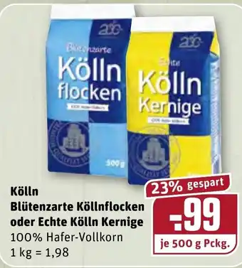 REWE Kölln Blütenzarte Köllnflocken oder Echte Kölln Kernige 500g Angebot