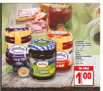 E Reichelt Landliebe Konfitüre, Fruchtcreme Oder Gelee Oder Zentis Original Aachener Pflümli Angebot