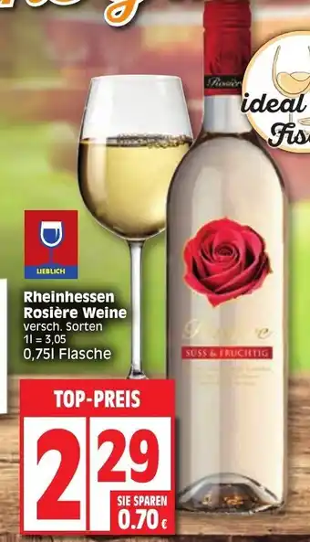 Edeka Rheinhessen Rosière Weine 0,75L Angebot