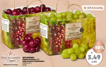 PENNY BEST MOMENTS Dunkle kernlose oder helle kernlose Tafeltrauben Angebot