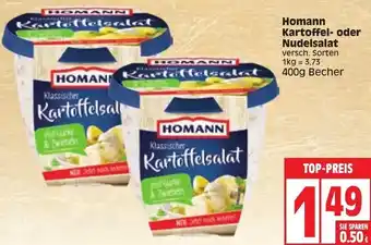 Edeka Homann Kartoffel oder Nudelsalat 400g becher Angebot