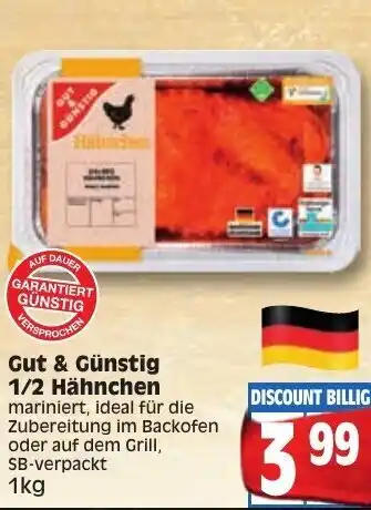 Edeka Gut & Günstig 1/2 Hähnchen 1kg Angebot