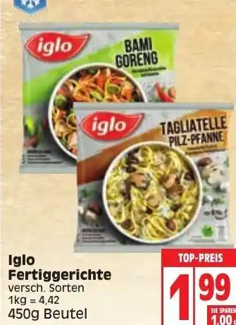 Edeka Iglo Fertiggerichte 450g Beutel Angebot