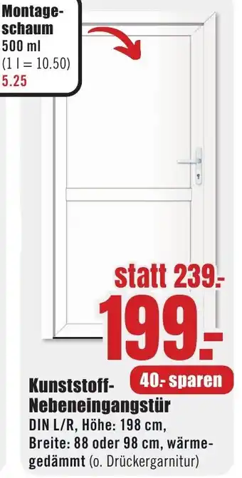 B1 Discount Baumarkt Kunststoff Nebeneingangstür Angebot