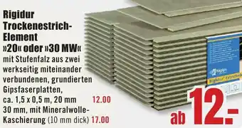 B1 Discount Baumarkt Rigidur Trockenestrich Element 20 oder 30 MW Angebot