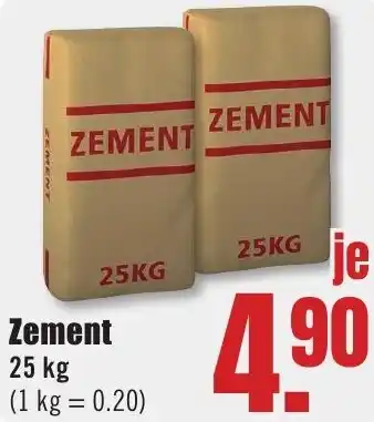 B1 Discount Baumarkt Zement 25 kg Angebot