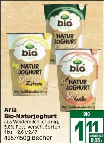 Edeka Arla Bio Naturjoghurt 425/450g Angebot