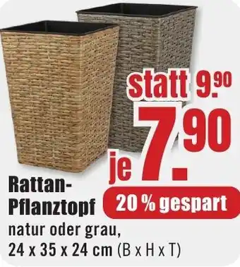 B1 Discount Baumarkt Rattan Pflanztopf Angebot