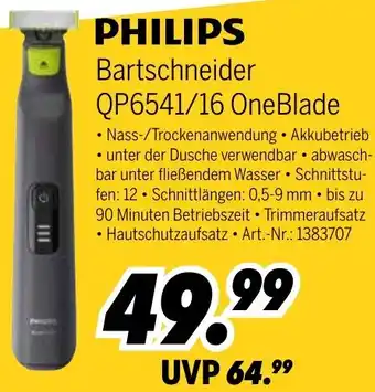 MEDIMAX PHILIPS Bartschneider QP6541/16 OneBlade Angebot