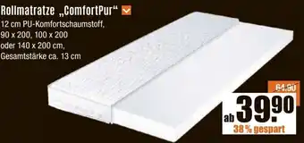 V Baumarkt Rollmatratze „ComfortPur" Angebot