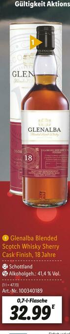 Lidl Glenalba blended scotch whisky sherry cask finish Angebot