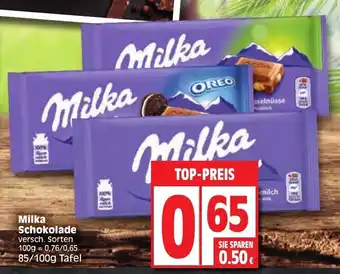 Edeka Milka Schokolade 85/100g Tafel Angebot