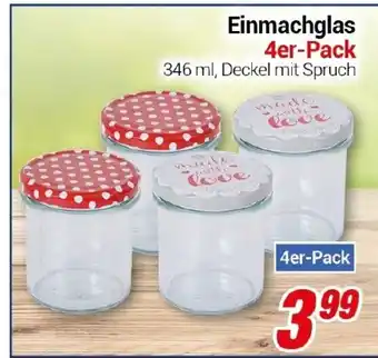 CENTERSHOP Einmachglas 4er-Pack Angebot