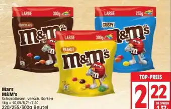 Edeka Mars M&M''s 220/255/300g Beutel Angebot