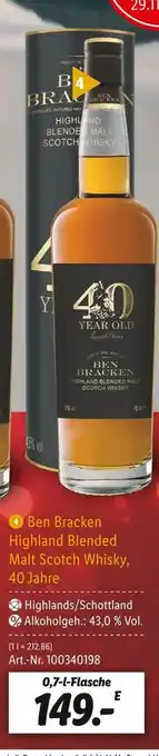 Lidl Ben bracken highland blended malt scotch whisky Angebot