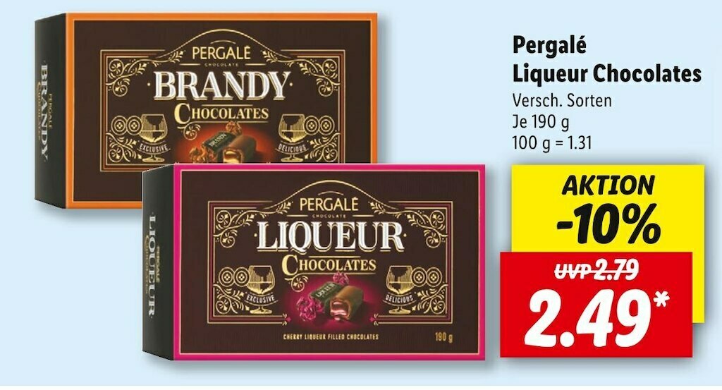 Pergalé liqueur chocolates Angebot bei Lidl