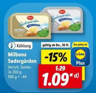 Lidl Milbona sødergården Angebot