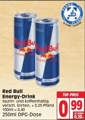 Edeka Red Bull Energy Drink 250 ml Angebot