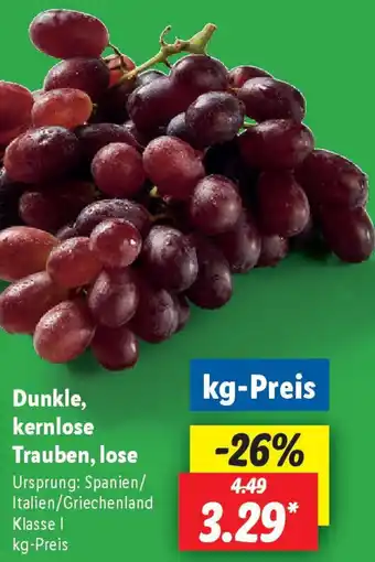 Lidl Dunkle, kernlose Trauben, lose Angebot