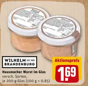 REWE Wilhelm brandenburg hausmacher wurst im glas Angebot