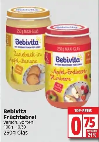 Edeka Bebivita Früchtebrei 250g Angebot