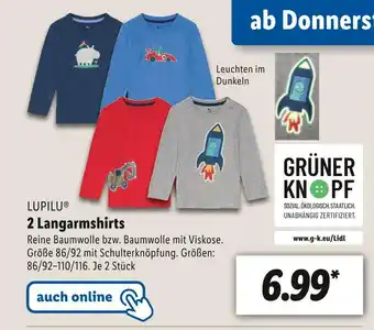 Lidl Lupilu 2 langarmshirts Angebot