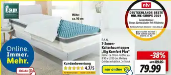 Lidl F.a.n. 7-zonen-kaltschaumtopper „big komfort plus“ Angebot