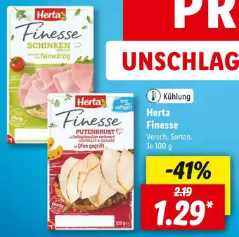 Lidl Herta finesse wurstaufschnitt Angebot