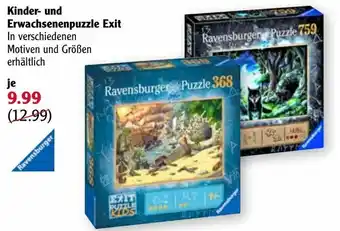 Globus Ravensburger Kinder- und Erwachsenenpuzzle Exit Angebot