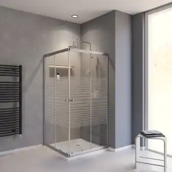 toom Baumarkt Schulte Eckeinstieg 'Sunny' silbern 75-90 x 175 cm 4-teilig Angebot