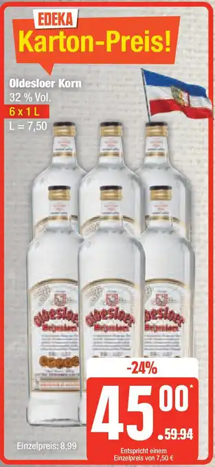 Edeka Oldesloer Korn 6x1 L Angebot
