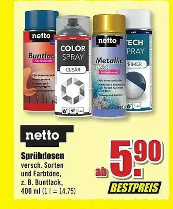 B1 Discount Baumarkt Netto Sprühdosen Angebot