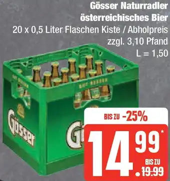 Edeka Gösser Naturradler österreichisches Bier 20x0,5 L Angebot