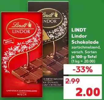 Kaufland LINDT Lindor Schokolade 100 g Angebot