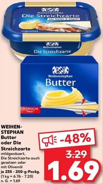 Kaufland WEIHENSTEPHAN Butter oder Die Streichzarte 235-250 g Angebot