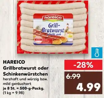 Kaufland HAREICO Grillbratwurst oder Schinkenwürstchen 500 g Angebot