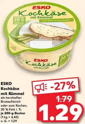 Kaufland ESKO Kochkäse mit Kümmel 200 g Angebot