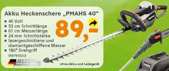 Globus Baumarkt PRIMASTER Akku Heckenschere „PMAHS 40" Angebot