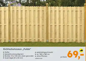 Globus Baumarkt Sichtschutzzaun „Fulda" Angebot