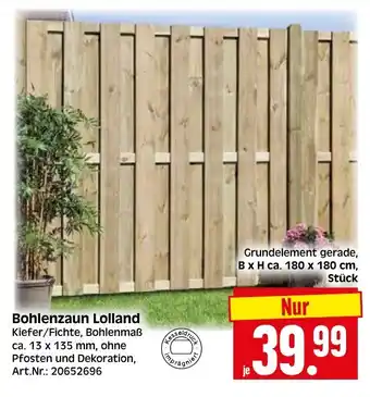 Herkules Baumarkt Bohlenzaun Lolland Angebot