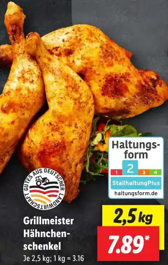 Lidl Grillmeister Hähnchenschenkel 2,5 kg Angebot