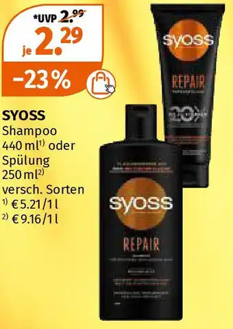 Müller SYOSS Shampoo 440 ml Angebot