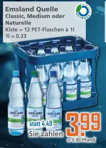 Klaas und Kock Emsland Quelle Classic/Medium/Naturelle 12x1L Angebot