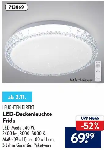 Aldi Süd Leuchten Direkt LED Deckenleuchte Frida Angebot