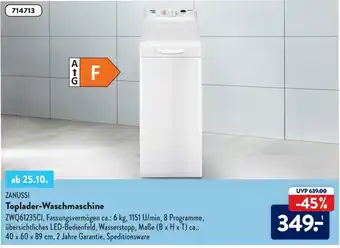 Aldi Süd Zanussi Toplader Waschmaschine Angebot
