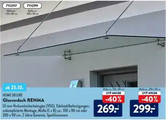 Aldi Süd Home Deluxe Glasvordach Renma Angebot