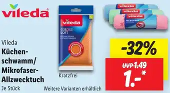 Lidl Vileda Küchenschwamm/ Mikrofaser Allzwecktuch Angebot