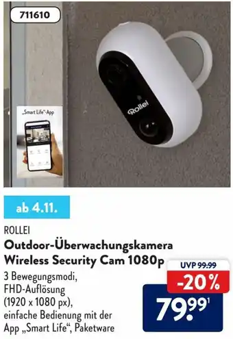 Aldi Süd Rollei Outdoor überwachungskamera Wireless Security Cam 1080p Angebot