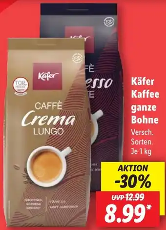 Lidl Käfer Kaffee ganze Bohne 1 kg Angebot