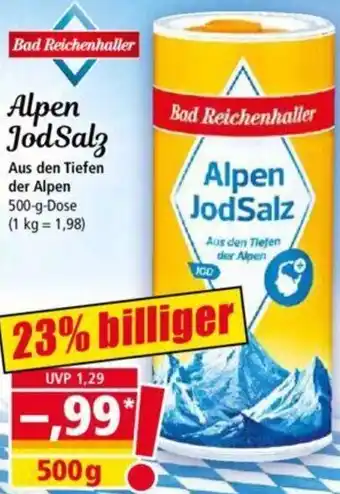 Norma Bad Reichenhaller Alpen JodSalz 500 g Angebot